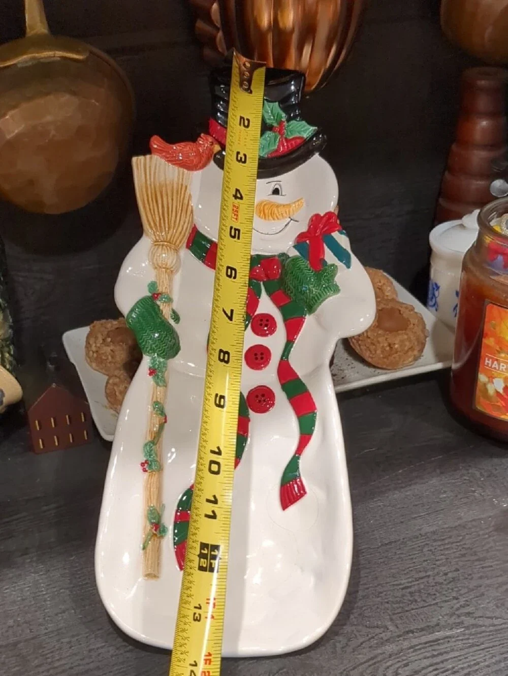 Fitz and Floyd Snack Therapy Snowman Snack Tray